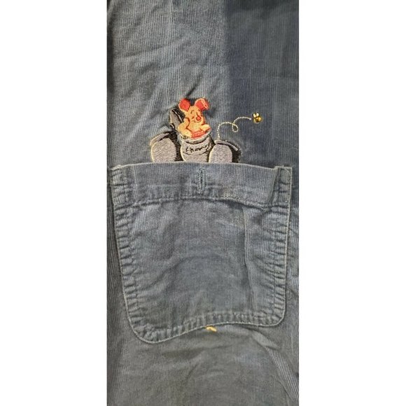 Disney Winnie The Pooh Piglet Women's Blue Corduroy Button Long Sleeve M Vintage - Picture 4 of 7
